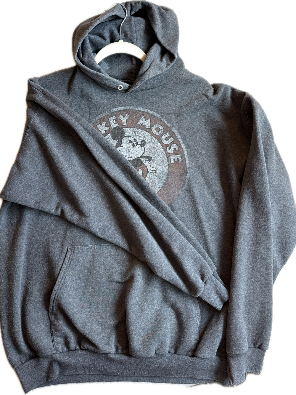 Disney Men's Dark Gray Mickey Mouse Pullover Hoodie